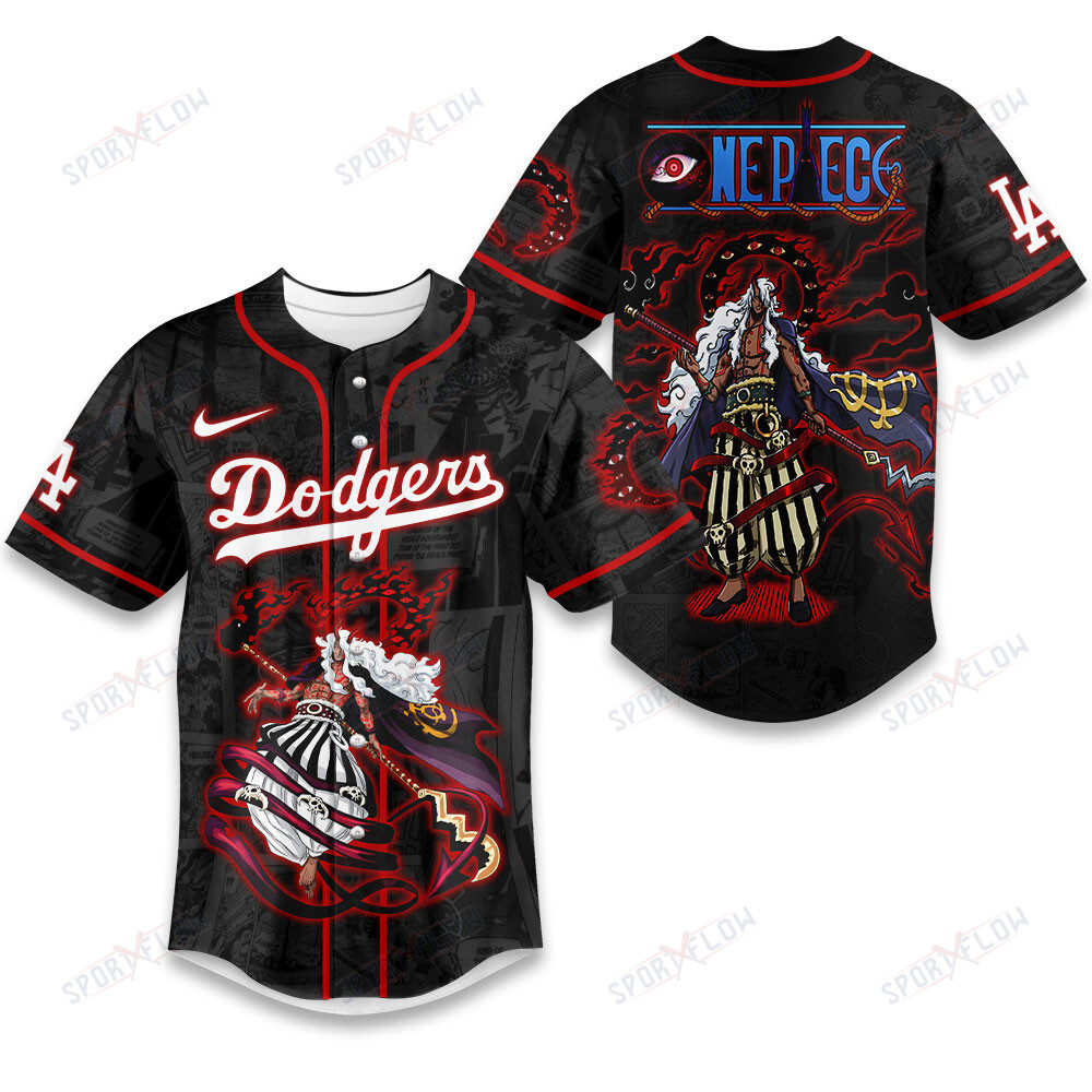 Los Angeles Dodgers X One Piece Imu Mystery & Power Anime Baseball Jersey