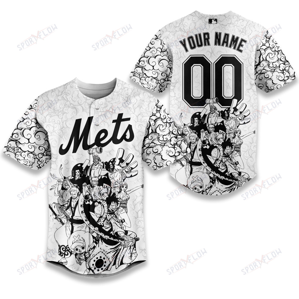 New York Mets X One Piece Celestial Cloud Archival Baseball Jersey