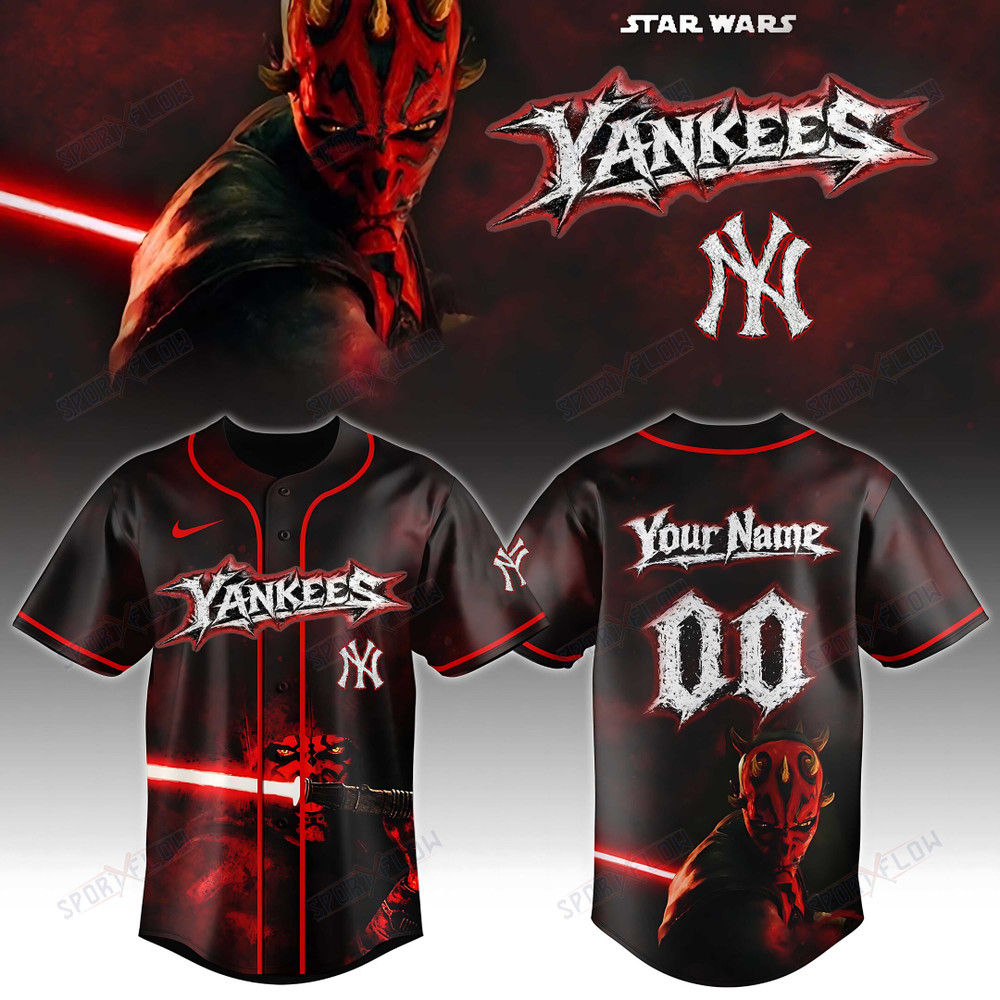 New York Yankees X Star Wars Maul Shadow Lord Custom Baseball Jersey