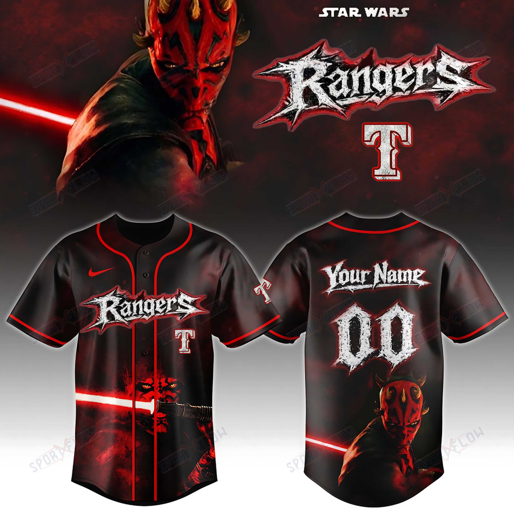 Texas Rangers X Star Wars Maul Shadow Lord Custom Baseball Jersey