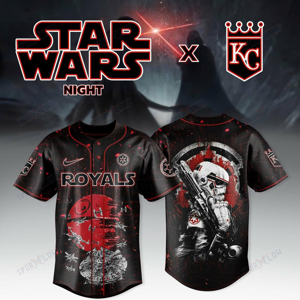 Kansas City Royals X Star Wars Stormtrooper & Death Star Baseball Jersey