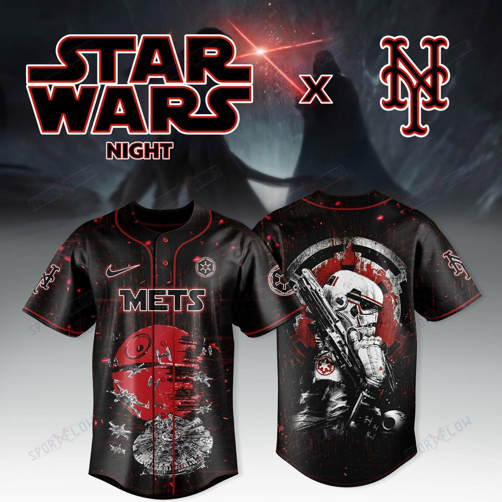 New York Mets X Star Wars Stormtrooper & Death Star Baseball Jersey