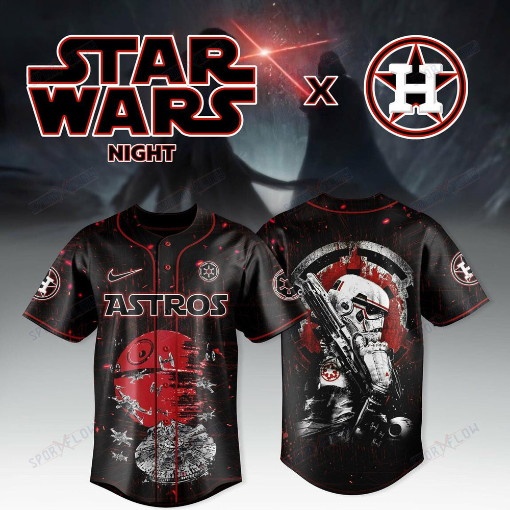 Houston Astros X Star Wars Stormtrooper & Death Star Baseball Jersey