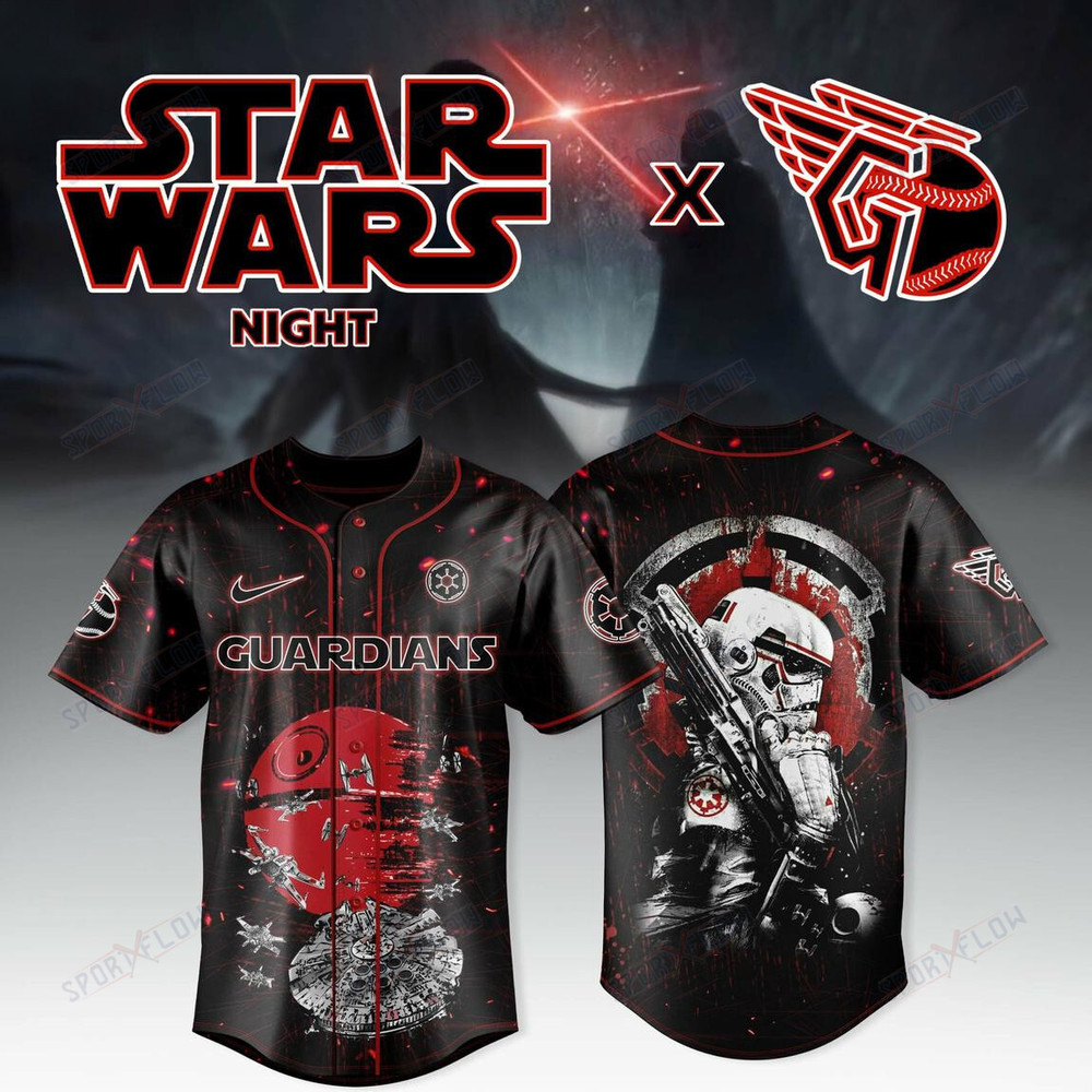 Cleveland Guardians X Star Wars Stormtrooper & Death Star Baseball Jersey