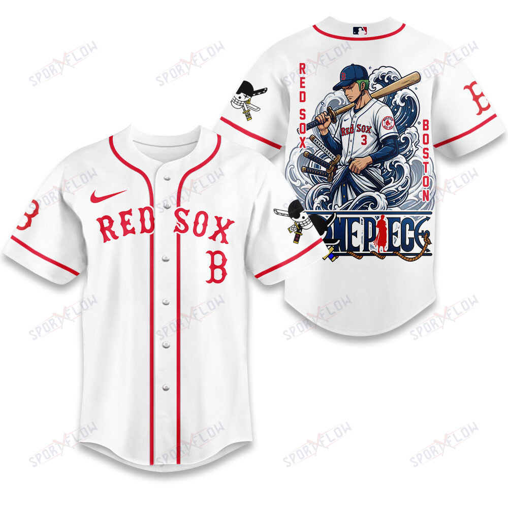 Boston Red Sox X One Piece Japanese Style Waves Baseball Jersey