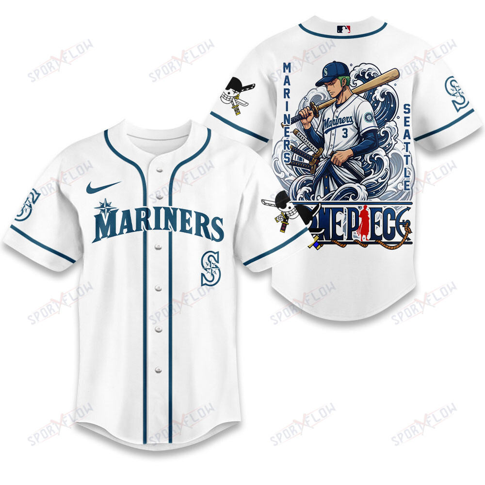 Seattle Mariners X One Piece Japanese Style Waves Baseball Jersey