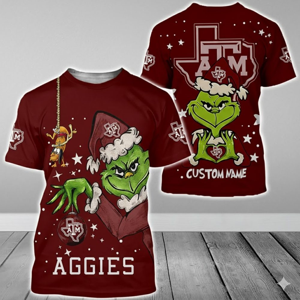 Texas A&M Aggies College Football X Grinch Christmas Special Edition - 3D Shirt Hoodie