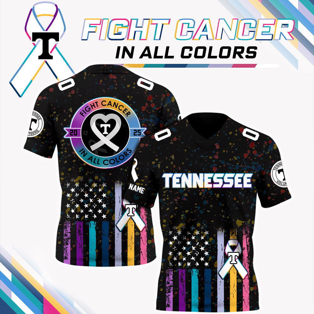 Tennessee Volunteers College Football X Fight Cancer In All Colors Special Edition Football Jersey