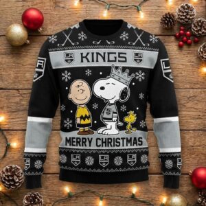 Los Angeles Kings Snoopy Ugly Sweater – Peanuts Charlie Brown Christmas Nhl Jumper