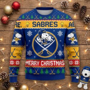 Buffalo Sabres Snoopy Ugly Christmas Sweater – Nhl Peanuts Holiday Hockey Fan Jumper