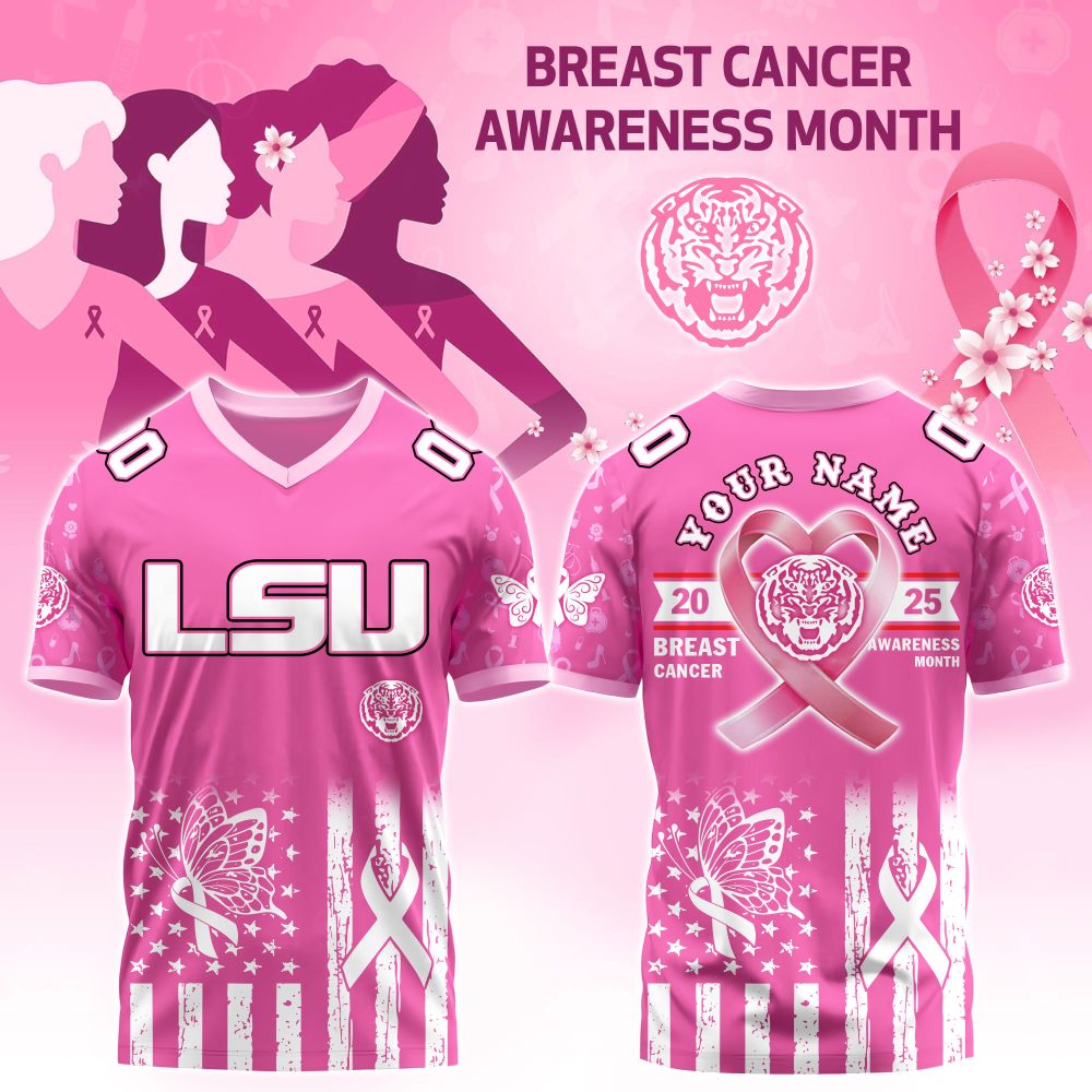Lsu Tigers College Football X Breast Cancer Awareness Month Special Edition Football Jersey