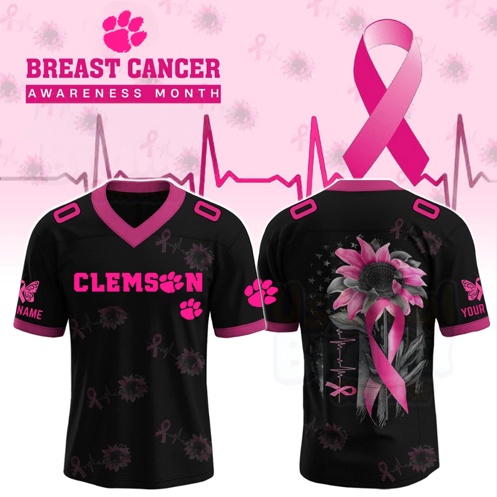 Clemson Tigers College Football X Breast Cancer Awareness Month Special Edition Football Jersey