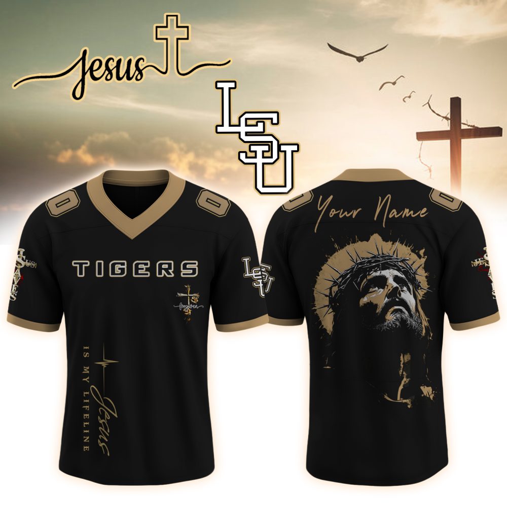 Lsu Tigers College Football X Jesus Special Edition Football Jersey