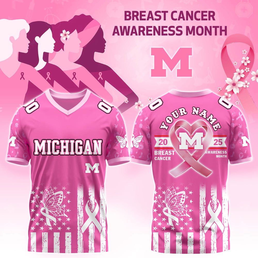 Michigan Wolverines College Football X Breast Cancer Awareness Month Special Edition Football Jersey