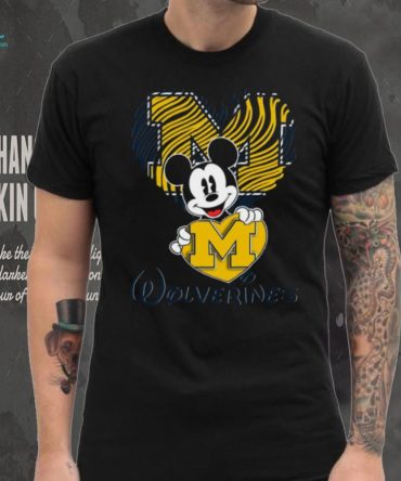 Michigan Wolverines Mickey Mouse Heart T Shirt