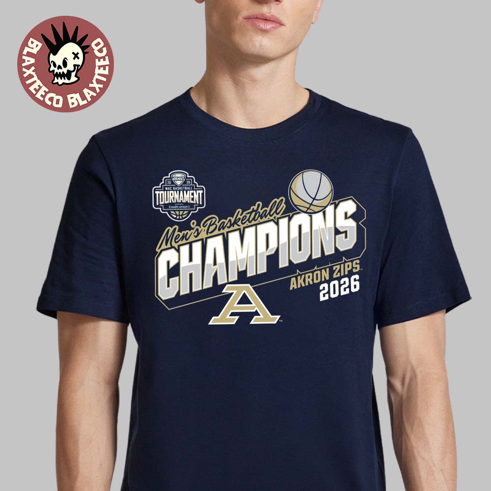 Akron Zips Men'S Basketball 2025 2026 Mac Tournament Champions Locker Room T-Shirt
