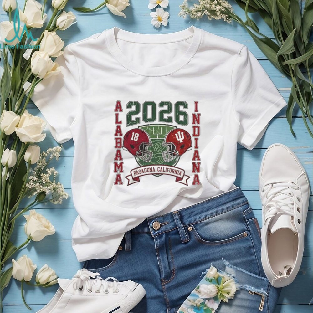 Alabama Crimson Tide Vs Indiana Hoosiers Football 2026 Rose Bowl Pasadena California Vintage Shirt - Image 2