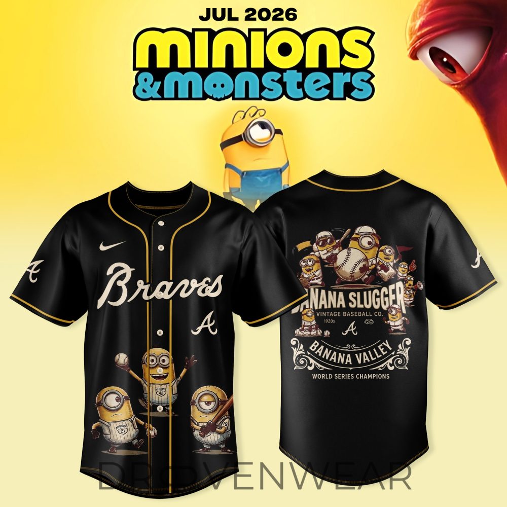 Atlanta Braves Mlb X Minions & Monsters 2026 Vintage 1920S Jersey