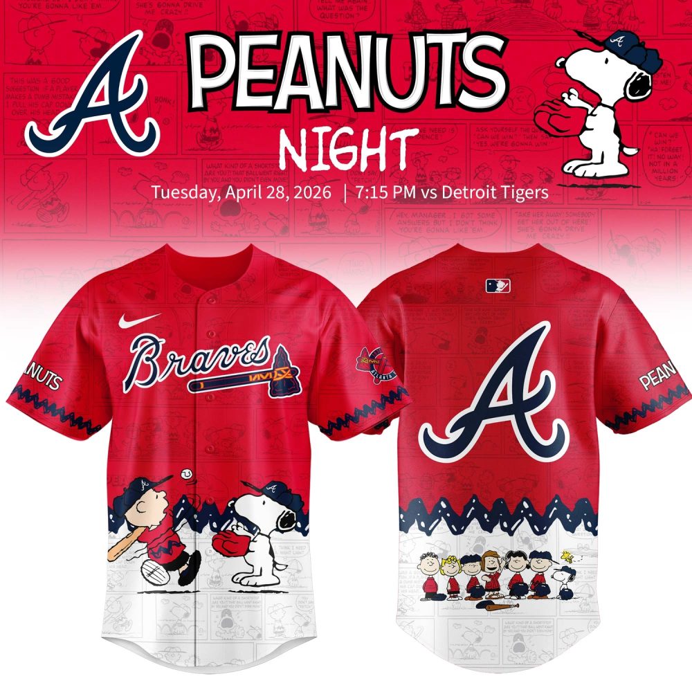 Atlanta Braves Peanuts Night 2026 Special Edition Jersey
