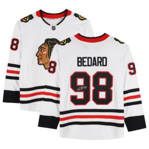 Connor Bedard Chicago Blackhawks White Breakaway Jersey With Signature