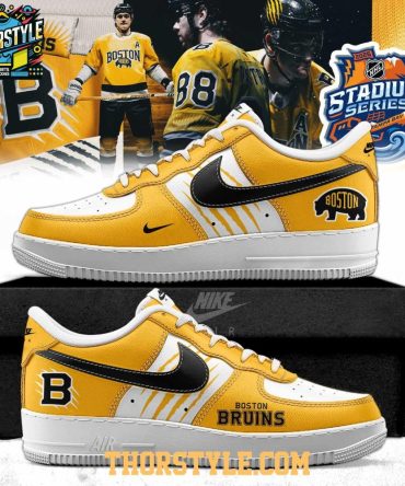 Boston Bruins 2026 Stadium Series Bold Gold Personalized Air Force 1 Shoes