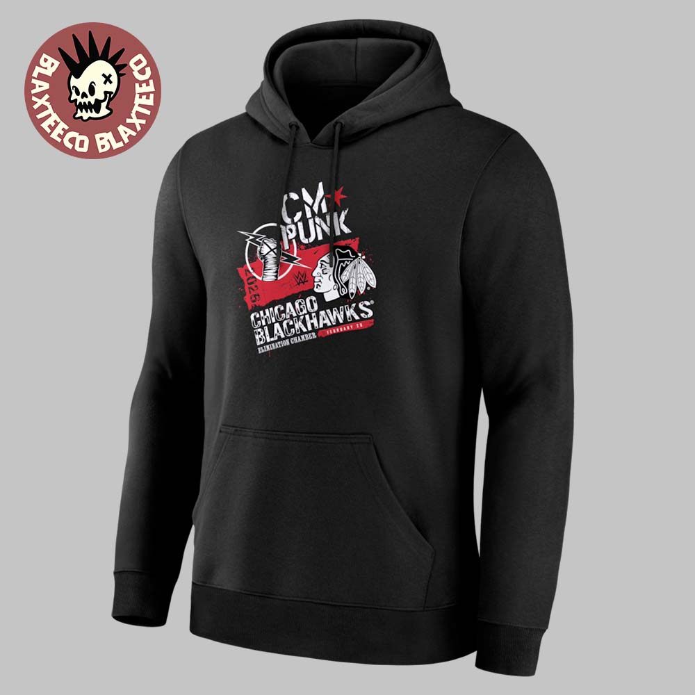 Cm Punk X Chicago Blackhawks Elimination Chamber 2026 Chicago Hoodie