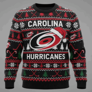 Carolina Hurricanes Nhl Ugly Christmas Sweater – Red & Black “Canes” Holiday Knit