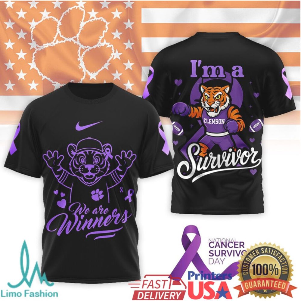 Clemson Tigers I'M A Survivor, We Are Winners T Shirt - Image 2