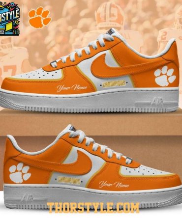 Clemson Tigers Pinstripe Bowl Champions 2025 Personalized Air Force 1 Shoes
