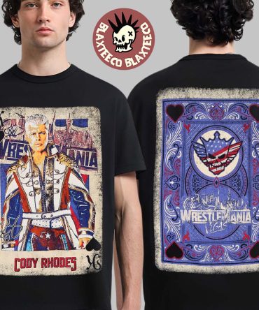 Cody Rhodes Wwe Wrestlemania 42 Vegas Play Card Two Sided T-Shirt