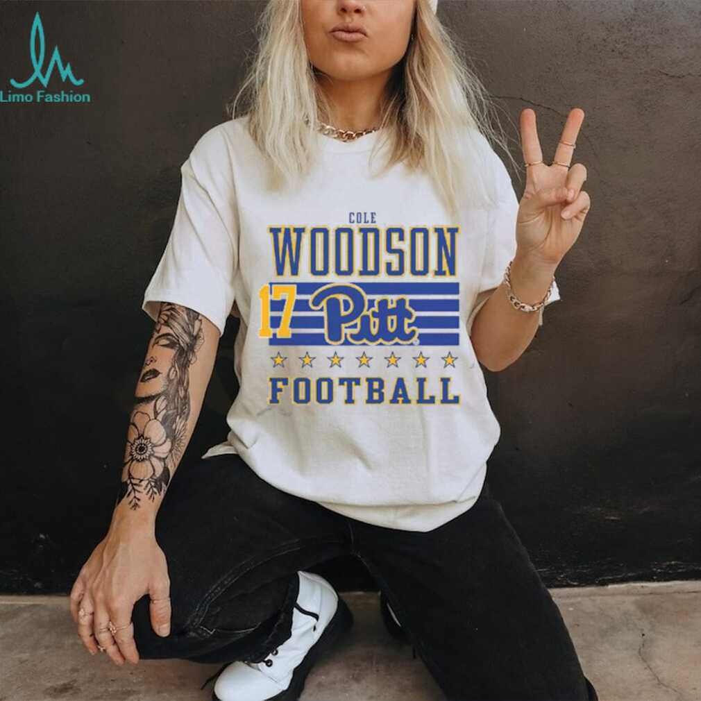 Cole Woodson Rally Mens Ash Pitt Panthers Nil Striped Player T Shirt - Image 2