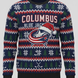 Columbus Blue Jackets Nhl Ugly Christmas Sweater – Navy & Red “Cbj” Holiday Knit