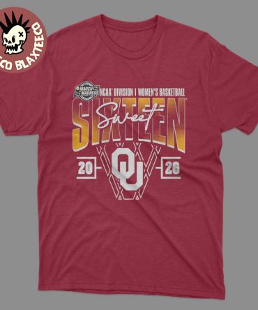 Crimson Oklahoma Sooners Women'S Basketball 2026 Ncaa March Madness Sweet 16 T-Shirt