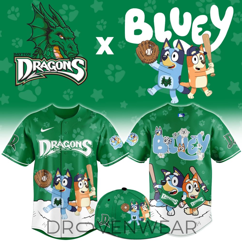 Dayton Dragons Bluey Cartoon Theme Night Baseball Jersey