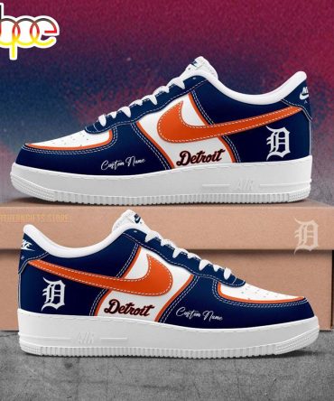 Detroit Tigers Custom Name Sneakers Air Force 1 Shoes