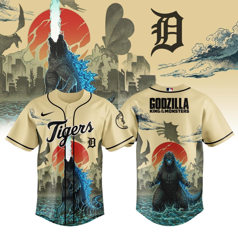 Detroit Tigers Godzilla King Of The Monsters Special Edition Baseball Jersey