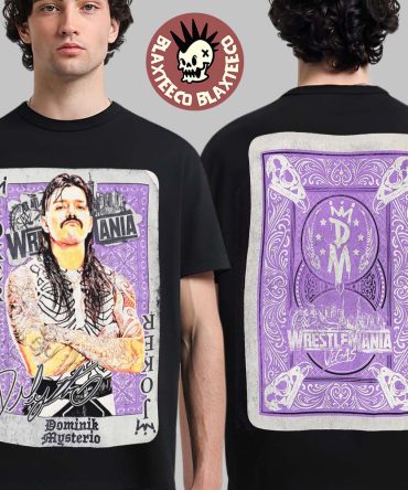 Dominik Mysterio Wwe Wrestlemania 42 Vegas Play Card Two Sided T-Shirt