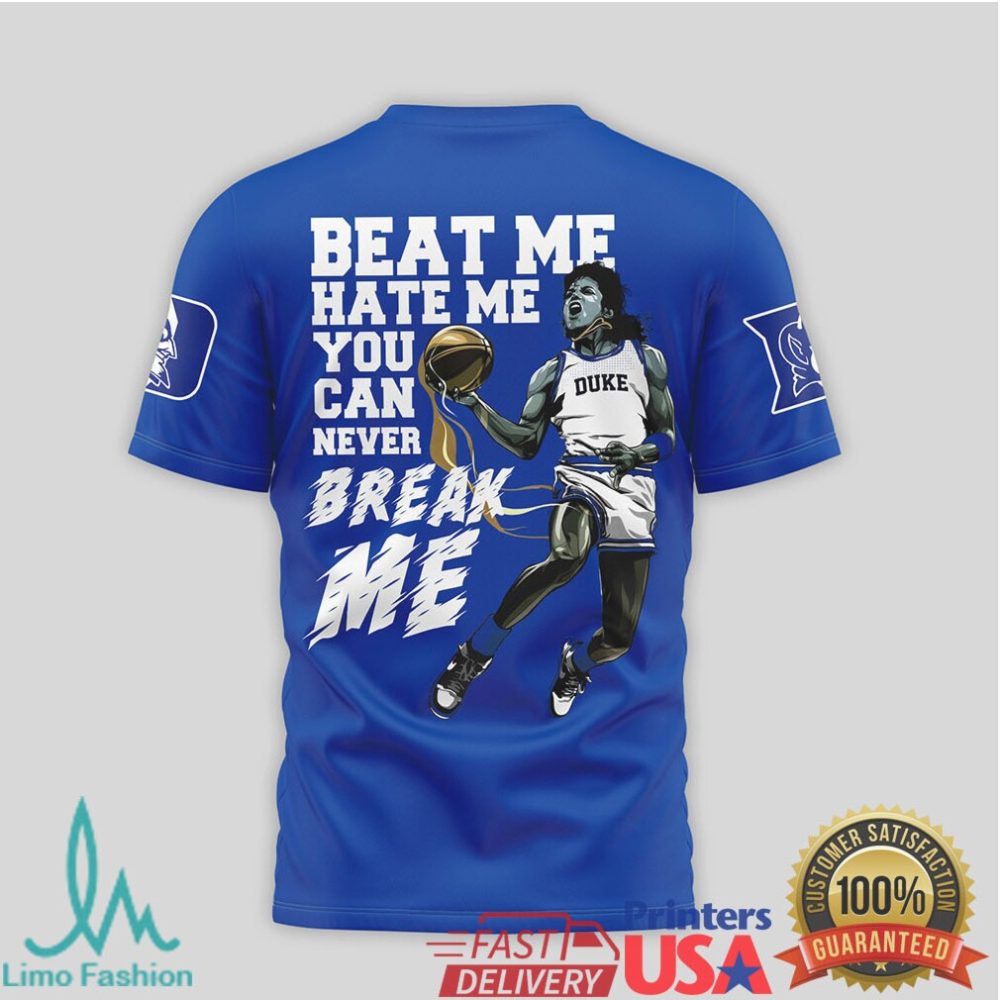 Duke Blue Devils 'Beat Me Hate Me' Fan T Shirt - Image 2