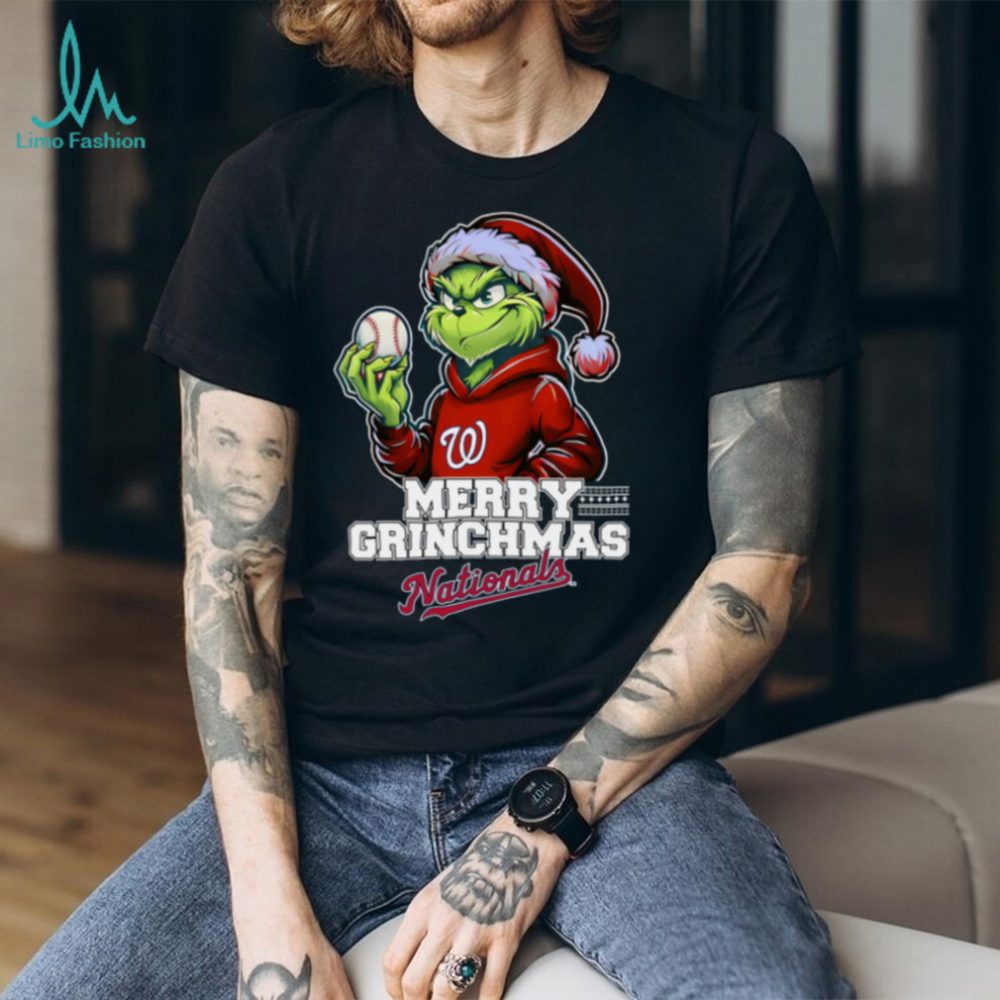 Grinch Merry Christmas Washington Nationals Baseball T Shirt - Image 2
