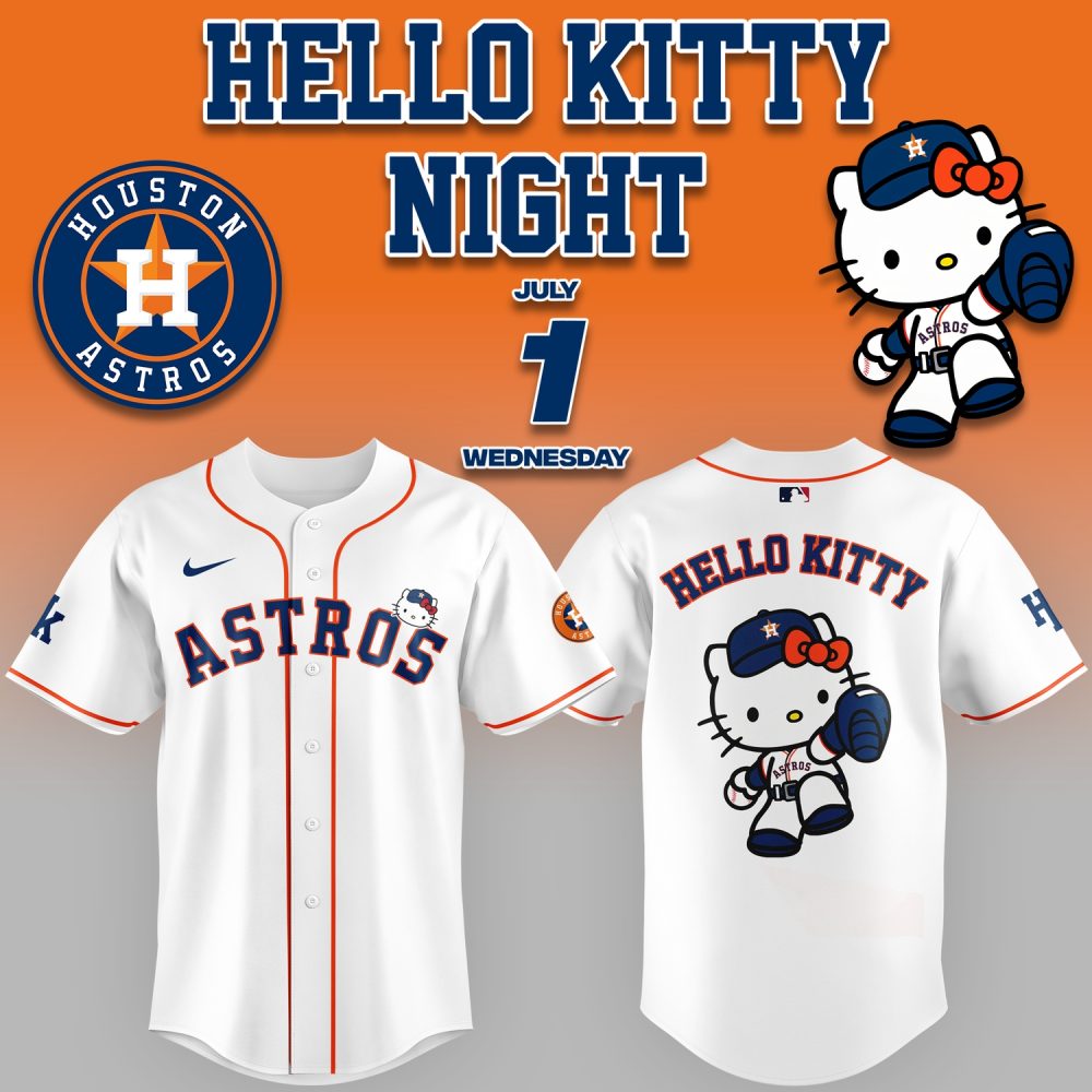Houston Astros X Hello Kitty Night 2026 Limited Edition White Baseball Jersey Ver 2