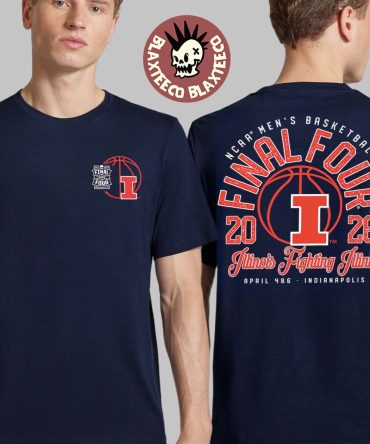 Illinois Fighting Illini Men'S Basketball 2026 Ncaa Tournament March Madness Final Four Two Sided T-Shirt