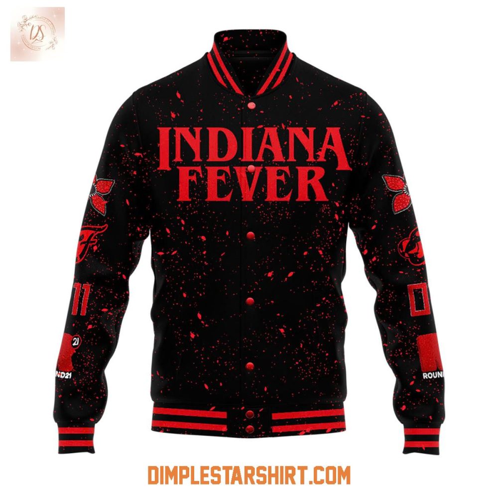 Indiana Fever Caitlin Clark Stranger Things Baseball Jacket - Image 2