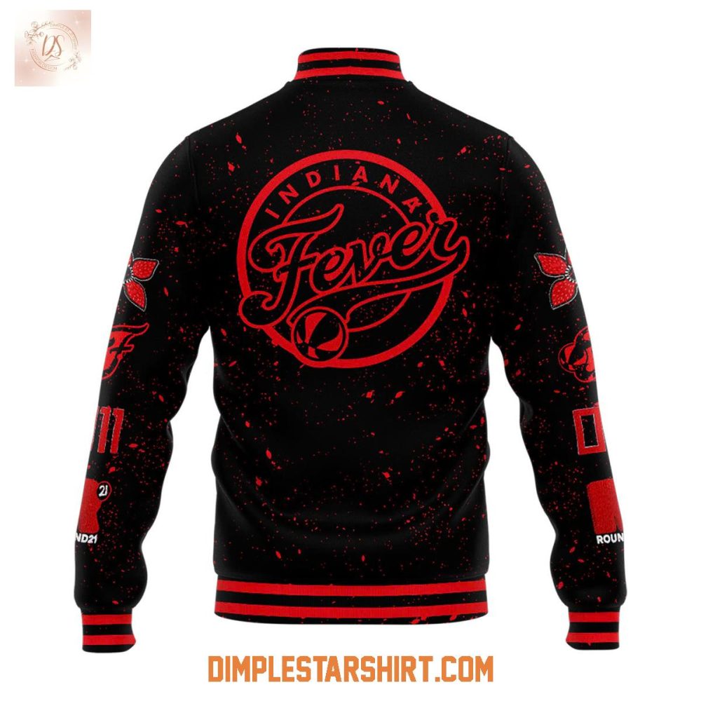 Indiana Fever Caitlin Clark Stranger Things Baseball Jacket - Image 3