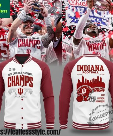 Indiana Hoosiers 2026 Peach Bowl Champions Baseball Jacket