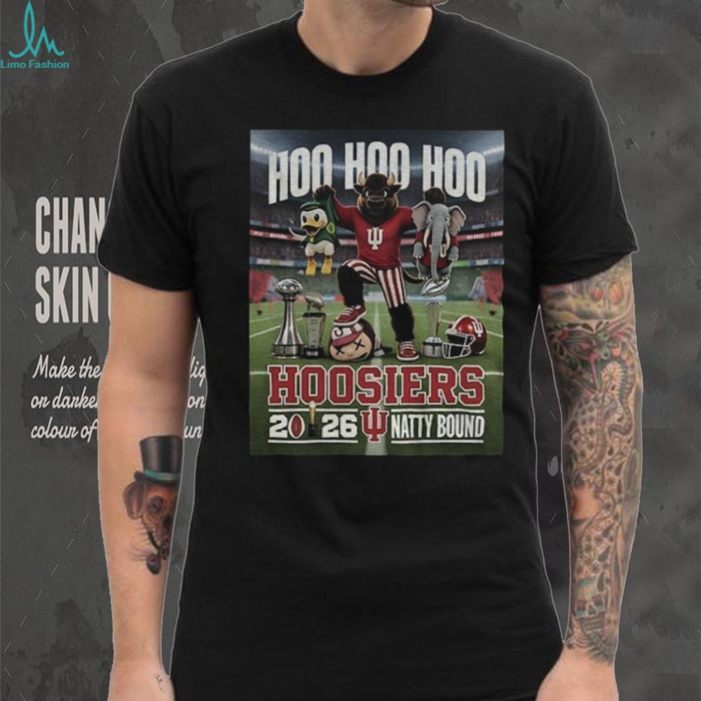 Indiana Hoosiers Football Natty Bound Hoo Hoo Hoo 2026 Shirt - Image 2