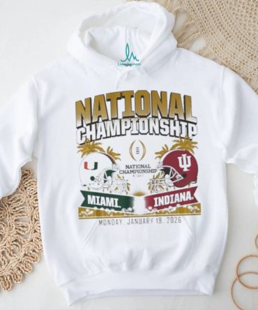 Indiana Hoosiers & Miami Hurricanes Cfp National Championship Matchup Helmet Shirt