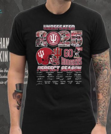 Indiana Hoosiers Perfect Season Football T Shirt With Player Signatures