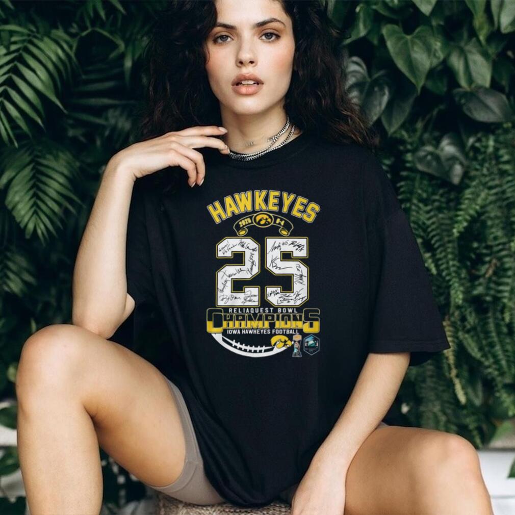 Iowa Hawkeyes Football 2025 Reliaquest Bowl Champions Commemorative Tee