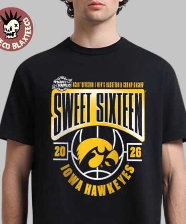 Iowa Hawkeyes Men’S Basketball 2026 Ncaa March Madness Sweet 16 T-Shirt