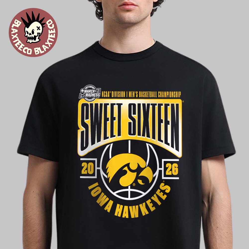 Iowa Hawkeyes Men’S Basketball 2026 Ncaa March Madness Sweet 16 T-Shirt